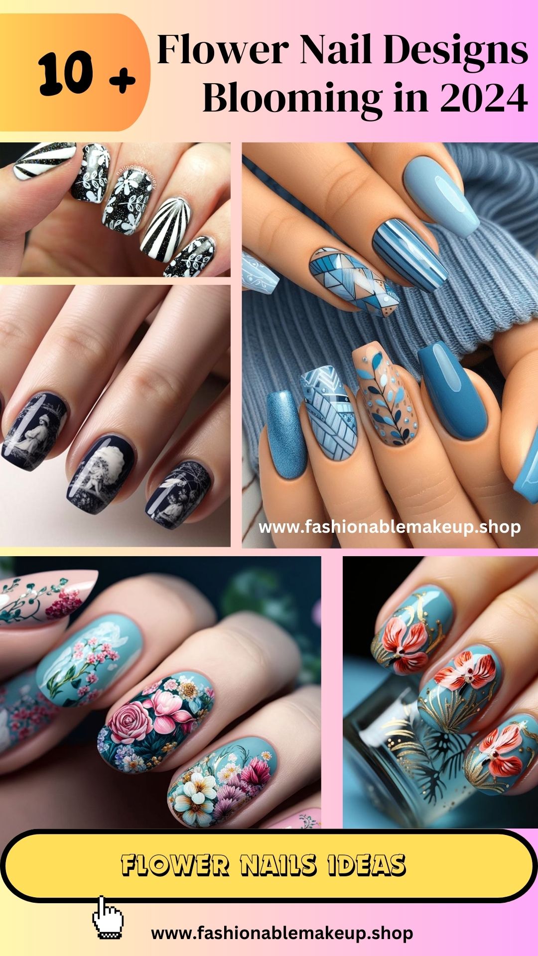 Top 10 Flower Nail Designs Blooming in 2024