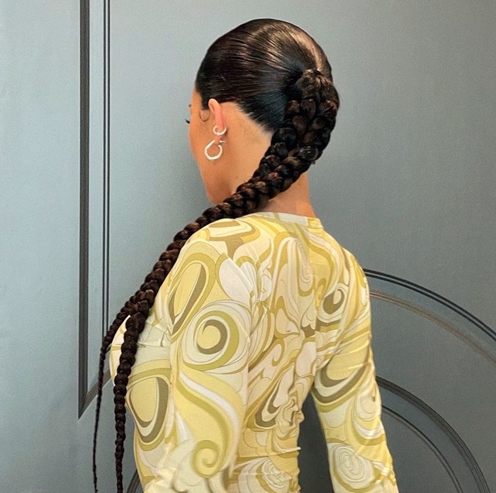 Kylie Jenner Braided Ponytail with Accessories